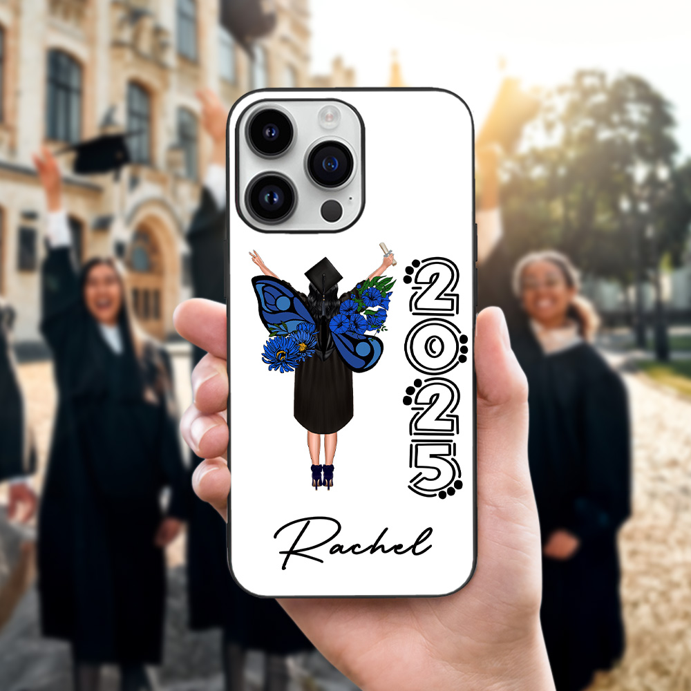 Coque personnalisée pour iPhone avec nom et année Cadeau d'anniversaire pour femmes diplômées