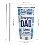 Personalisierte blaue Blase Dialog Box lustige Witze 20 oz Becher mit Text und Strohhalm Vatertag Geburtstag Geschenk für Papa Opa