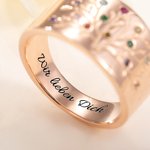 Personalisierter Familie Lebensbaum-Ring mit 1-20 Geburtsstein Weihnachtsgeschenk Muttertag Geschenk für Familie Damen Mutter