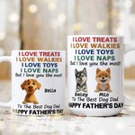 Personalized 1-4 Cute 3D Cartoon Dogs Ceramic Mug with Names Birthday Father's Day Mother's Day Gift for Dad Mom Dog Lovers