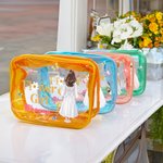 Personalized Butterfly Flower Girl Clear Makeup Bag with Name Portable Travel Essentials Wedding Bridal Shower Gift for Girls