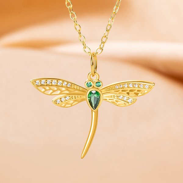 Henkilökohtainen Hieno Hieno Kiiltävä Birthstone Dragonfly kaulakoru Zirkoni Ainutlaatuinen Korut Syntymäpäivä Vuosipäivä Äitienpäivä lahja naisille Korut
