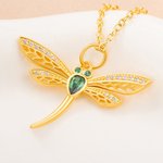 Personalized Exquisite Shiny Birthstone Dragonfly Necklace with Zircon Unique Jewelry Birthday Anniversary Mother's Day Gift for Women Jewelry