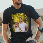 Henkilökohtainen Retro Bootleg Style Photo T-paita nimi ja 1-5 Lasten valokuvia Isänpäivä Syntymäpäivälahja Manille