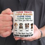Personalized 1-4 Cute 3D Cartoon Dogs Ceramic Mug with Names Birthday Father's Day Mother's Day Gift for Dad Mom Dog Lovers
