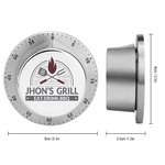 Personalisierte BBQ Master Kitchenware Flamme Edelstahl magnetische Küche Timer mit Namen Geburtstag Vatertag Geschenk für Papa Kochen Enthusiast