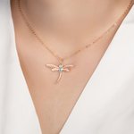 Personalized Exquisite Shiny Birthstone Dragonfly Necklace with Zircon Unique Jewelry Birthday Anniversary Mother's Day Gift for Women Jewelry