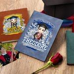 Personalisierte Gratulation Cartoon Charakter Leder Notizbuch mit Namen und Jahr Gratulation Abschluss Geschenk für Absolventen