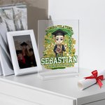 Personalisierte Herzlichen Glückwunsch Sie haben es Cartoon-Charakter Acryl Plaque mit Namen und Jahr Schule Graduierung Keepsake Geburtstagsgeschenk für Absolventen