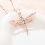 Personalized Exquisite Shiny Birthstone Dragonfly Necklace with Zircon Unique Jewelry Birthday Anniversary Mother's Day Gift for Women Jewelry