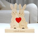 Rompecabezas de madera personalizado con familia de conejitos de 2-5 nombres y texto decoración del hogar regalo de aniversario para la familia