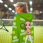 Personlig boll med tecknad karaktär Mjuk filt med huva och namn och nummer Födelsedagspresent för sportälskare