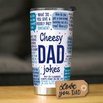 Personalisierte blaue Blase Dialog Box lustige Witze 20 oz Becher mit Text und Strohhalm Vatertag Geburtstag Geschenk für Papa Opa