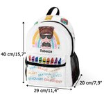 Sac à Dos Personnalisé avec Prénom Desin de Personnage pour Enfant Sac d'École Imperméable Polyvalent de Grand Capacité Cadeau Retour à l'École