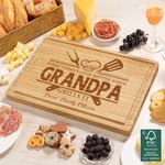 Personalized Engraved Grills It Spatula Fork Text FSC Bamboo Charcuterie Cutting Board with Juice Groove Father's Day Birthday Gift for Dad Grandpa