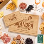 Personalized Engraved Grills It Spatula Fork Text FSC Bamboo Charcuterie Cutting Board with Juice Groove Father's Day Birthday Gift for Dad Grandpa