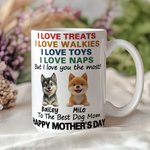 Personalized 1-4 Cute 3D Cartoon Dogs Ceramic Mug with Names Birthday Father's Day Mother's Day Gift for Dad Mom Dog Lovers