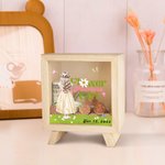 Personalisierte Cartoon Hochzeit Blumenmädchen klar hölzerne Spardose mit Namen Hochzeit Gunst Vorschlag Dankeschön Geschenk für Blumenmädchen