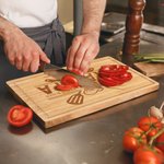 Personalized Engraved Grills It Spatula Fork Text FSC Bamboo Charcuterie Cutting Board with Juice Groove Father's Day Birthday Gift for Dad Grandpa