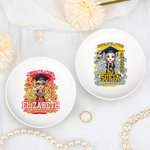 Personalisierte Gratulation Cartoon Charakter Keramik Trinket Schmuck Schale mit Namen und Jahr Graduierung Geschenk für Absolventen