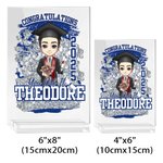 Personalisierte Herzlichen Glückwunsch Sie haben es Cartoon-Charakter Acryl Plaque mit Namen und Jahr Schule Graduierung Keepsake Geburtstagsgeschenk für Absolventen