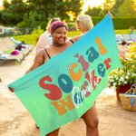 Personalisierte Sozialarbeiter schnell trocken überdimensioniert Mikrofaser Strandtuch mit Namen Sommer Urlaub Graduierung Geburtstag Geschenk für Familie Freunde