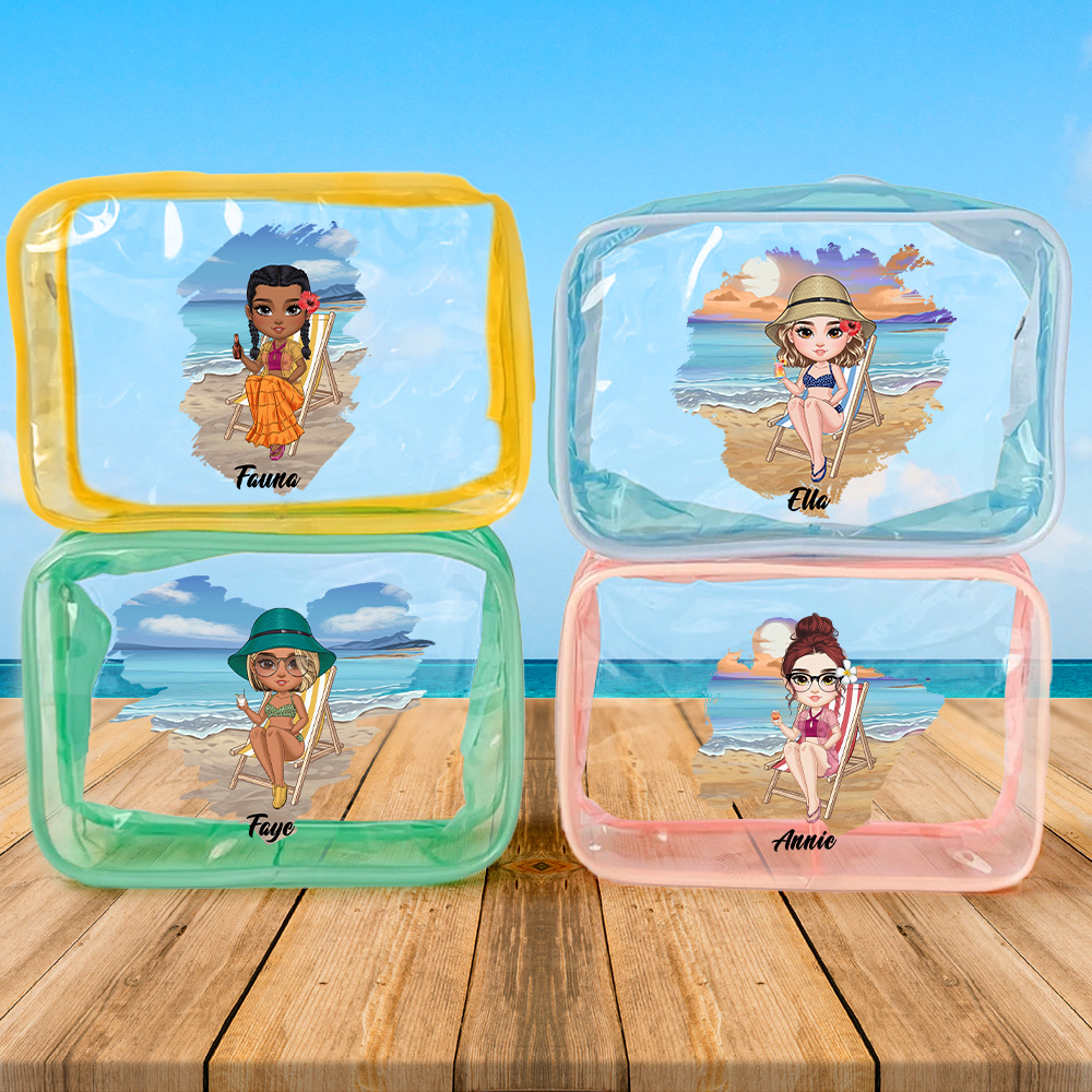 Trousse de Maquillage imperméable Personnalisée avec Personnage de Dessin Animé et Nom Accessoire de Voyage Cadeau Anniversaire pour Femme