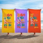 Personalisierte Sozialarbeiter schnell trocken überdimensioniert Mikrofaser Strandtuch mit Namen Sommer Urlaub Graduierung Geburtstag Geschenk für Familie Freunde