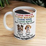 Personalized 1-4 Cute 3D Cartoon Dogs Ceramic Mug with Names Birthday Father's Day Mother's Day Gift for Dad Mom Dog Lovers