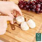 Personalized Engraved Grills It Spatula Fork Text FSC Bamboo Charcuterie Cutting Board with Juice Groove Father's Day Birthday Gift for Dad Grandpa