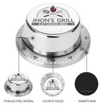 Personalisierte BBQ Master Kitchenware Flamme Edelstahl magnetische Küche Timer mit Namen Geburtstag Vatertag Geschenk für Papa Kochen Enthusiast