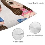 Personalized Multicolor Cousin Crew Cute Cartoon 1-5 Kids Throw Pillow Cover with Name Home Decor Birthday Children's Day Gift for Boys Girls