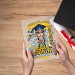 Personalisierte Herzlichen Glückwunsch Sie haben es Cartoon-Charakter Acryl Plaque mit Namen und Jahr Schule Graduierung Keepsake Geburtstagsgeschenk für Absolventen
