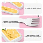 Couverts de 3 Pièces avec Étui Personnalisés avec Noms et Motifs Cadeau d'Anniversaire pour Enfants