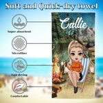 Personalisierte mein Lagerfeuer Zelt Cartoon Charakter schnell trocknen überdimensioniert Mikrofaser Strandtuch mit Namen Sommer Strand Wesentliche Geburtstagsgeschenk für Familie