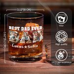 Personalisierte Fotos 10 oz Old Fashioned Rock Whiskey Glas mit 1-12 Namen Vatertag Geburtstag Geschenk für Männer