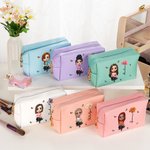 Personalisierte 3D Geburt Blume Schmetterling Cartoon Mädchen Leder Kosmetiktasche Tasche mit Namen Geburtstag Brautjungfer Geschenk für Frauen Mädchen