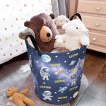Personalisierte Raum Astronaut Rakete wasserdicht Lagerung Korb mit Griff und Name Housewarming Geburtstag Geschenk für Jungen Kinder