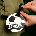Personalisierte Fußball Name Gepäckanhänger mit verstellbarem Gurt Charme Zubehör Geburtstag Team Geschenk für Fußballspieler Liebhaber