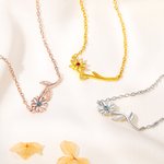 Personalizada delicada flor de nacimiento Birthstone collar de joyería floral Cumpleaños Aniversario Día de la Madre de regalo para las mujeres