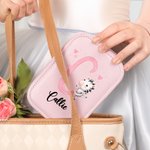 Personlig söt djur Ballerina läder smyckeskrin med LED trefärgad justerbar sminkspegel födelsedagspresent för balettälskare