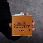 Gepersonaliseerde Golf Design draagbare lederen 6 oz heupfles met naam pensioen Vaderdag verjaardagscadeau voor mannen golf liefhebbers drinkers