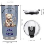Personalized Family Bear Happy 1st Father's Day 20 oz Tumbler with Name Straw and Brush Father's Day Gift for Dad Grandpa