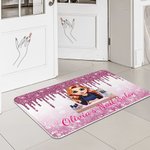 Personalized Multicolor Cute Cartoon Manicurist Non-slip Door Mat with Name Housewarming Beauty Salon Opening Birthday Gift for Nail Technicians