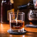 Personalised Ballet Silhouette Whiskey Glass with Name Home Kitchen Decor Team Birthday Gift for Male Dancers Wine Lovers