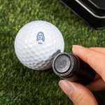 Personalised Character Portrait Photo Golf Ball Self-inking Stamp with Metal Storage Box and Name Birthday Father's Day Gift for Golf Players Men
