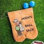 Personalisierte Cartoon Charakter Gesicht Foto Wildleder Golfball und Tee Lagerung Tasche Sack mit Namen Golf Zubehör Geburtstagsgeschenk für Golfliebhaber