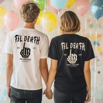 Personalizzato Til Death Skeleton Hand Morbida maglietta abbinata Felpa con testo e anno Anniversario Regalo di San Valentino per una coppia di novelli sposi