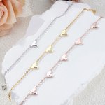 Personalized Multiple Hearts Bracelet with 1-5 Engraved Names Minimalist Jewelry Birthday Anniversary Gift for Women