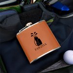 Gepersonaliseerde Golf Design draagbare lederen 6 oz heupfles met naam pensioen Vaderdag verjaardagscadeau voor mannen golf liefhebbers drinkers